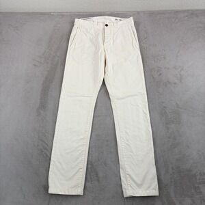 Wallace & Barnes Tessuti Di Sondrio Chino Pants Men 29x32 Ivory Slim Fit Preppy